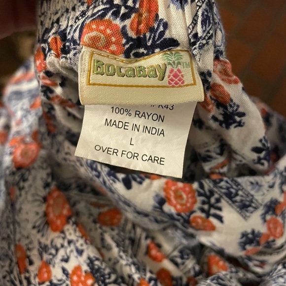 BOCA BAY ABOVE MIDI SKIRT SIZE L Navy Orange Boho - Picture 9 of 10